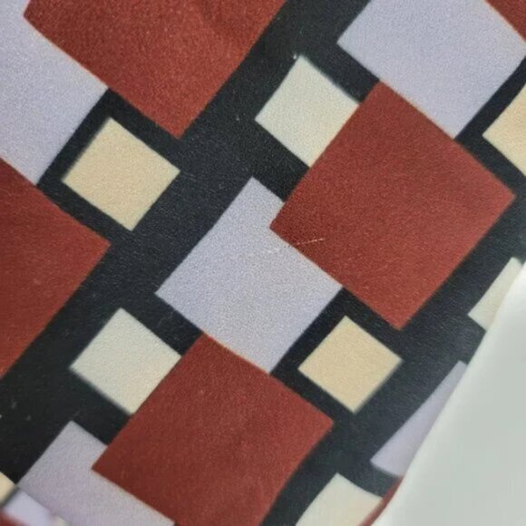 Zara Geometric Print Long Sleeve Midi Dress Modern Graphic Pattern Chic Fall - Picture 8 of 11